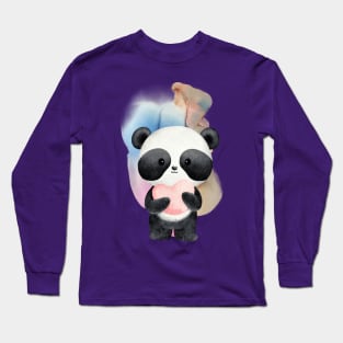 Cute Panda Give a Love - Adorable Panda - Kawaii Panda Long Sleeve T-Shirt